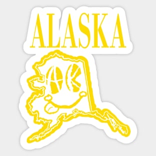 Alaska Grunge Smiling Face Yellow Sticker